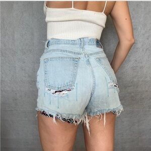 GAP Blue Jean Shorts Distressed Frayed Hem